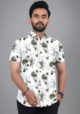 Radiance Creation Men Printed Casual Green Shirt