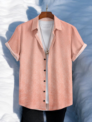 GCFAB Men Printed Casual Pink Shirt