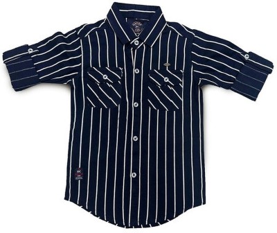 solenclothing Boys Striped Casual Black Shirt