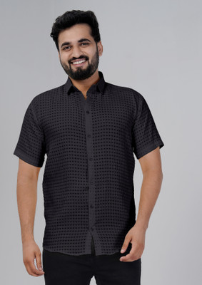 YAKSH Men Printed Casual Black Shirt