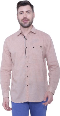 KUONS AVENUE Men Solid Casual Beige Shirt