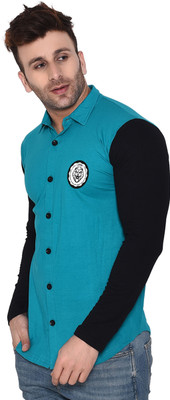 tfurnish Men Solid Casual Light Green Shirt