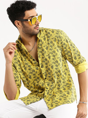 SHOWOFFFF Men Printed Casual Black, Yellow Shirt