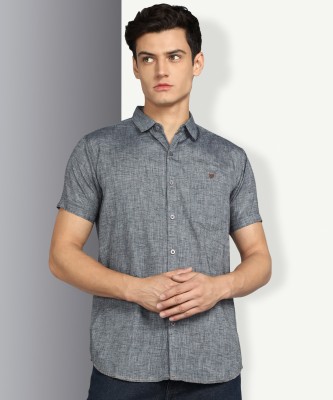 KUONS AVENUE Men Self Design Casual Grey Shirt