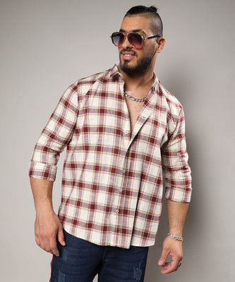 Instafab Plus Men Checkered Casual Multicolor Shirt