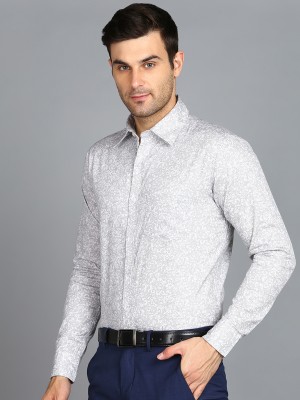 Znx Clothing Men Printed Formal Grey Shirt