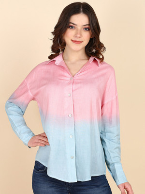 METRONAUT Women Dyed/Ombre Casual Pink Shirt