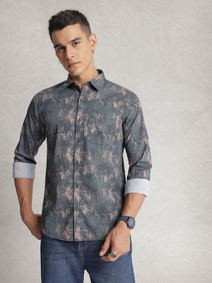 WROGN Men Striped Casual Purple Shirt