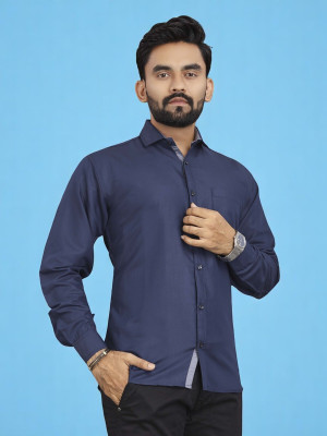 MANTRATREND Men Solid Casual Blue Shirt(Pack of 2)
