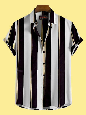 Qirik Men Printed Casual White Shirt