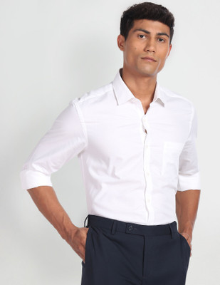 ARROW Men Solid Formal White Shirt