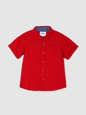 MAX Boys Solid Casual Red Shirt