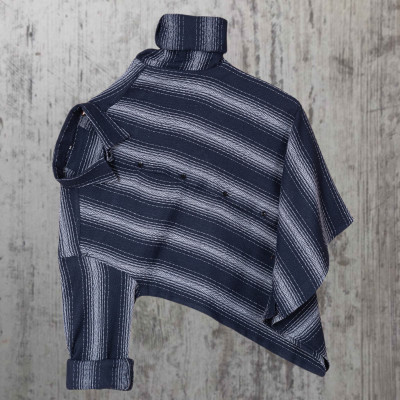 Pribha Fashion Men Striped Formal Blue Shirt