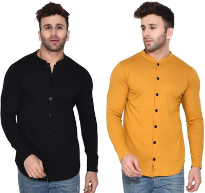 BEYOU FASHION Men Solid Casual Multicolor Shirt(Pack of 2)
