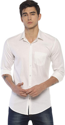 UNIFAV Men Solid Casual White Shirt