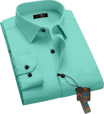 Radha Krishna Trends Men Solid Casual Light Green Shirt