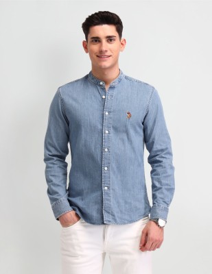 U.S. Polo Assn. Denim Co. Men Solid Casual Blue Shirt