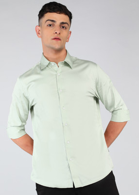FLYING MACHINE Men Solid Casual Green Shirt