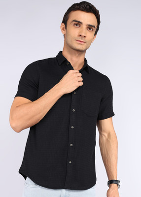 WROGN Men Solid Casual Black Shirt