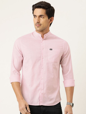 The Indian Garage Co. Men Solid Casual Pink Shirt