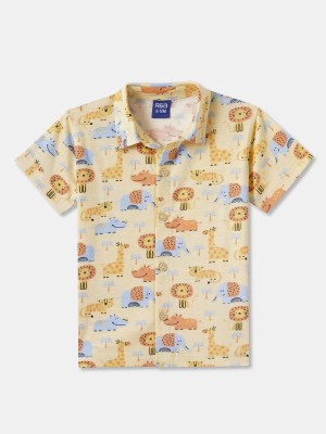 R&B Baby Boys Printed Casual Yellow Shirt