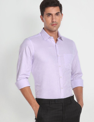 ARROW Men Printed Formal Purple Shirt