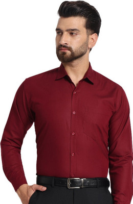 Coatside Men Solid Formal Maroon Shirt