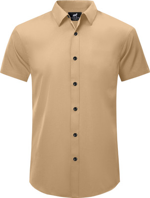 DUBAIFASHION Men Solid Casual Beige Shirt