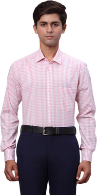 PARK AVENUE Men Checkered Formal Red Shirt