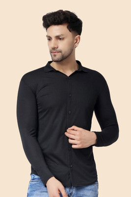 tfurnish Men Solid Casual Black Shirt
