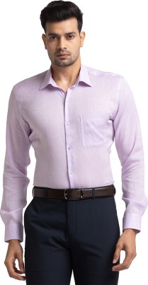 Raymond Men Solid Casual Purple Shirt