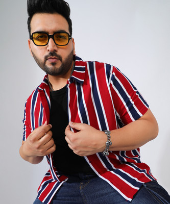 Instafab Plus Men Striped Casual Multicolor Shirt