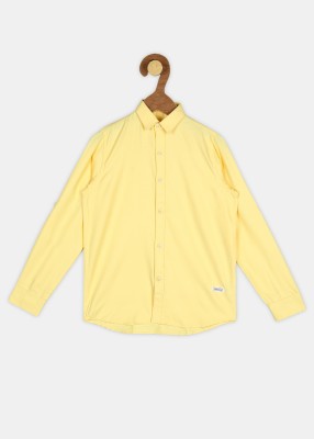 PROVOGUE Boys Solid Casual Yellow Shirt