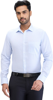 PARK AVENUE Men Printed Formal Blue Shirt