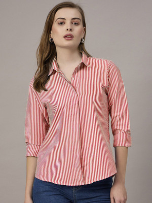 Roadster Women Striped Casual Red Shirt