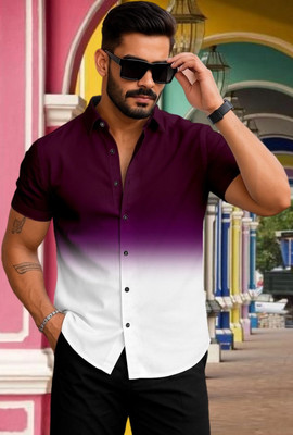 BS Enterprise Men Printed Casual Maroon Shirt