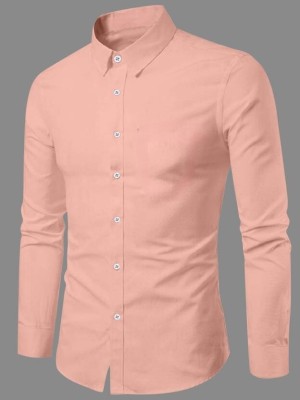 HA ENTERPRISES Men Solid Casual Pink Shirt