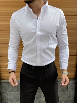 Real Deal Men Solid Formal White Shirt