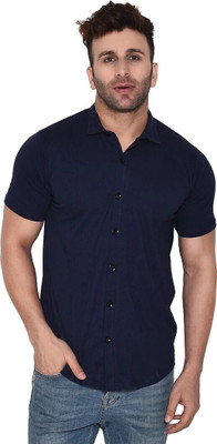 tfurnish Men Solid Casual Dark Blue Shirt