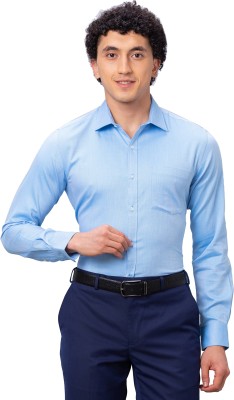 PARK AVENUE Men Self Design Formal Light Blue Shirt