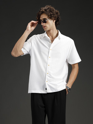 WROGN Men Solid Casual White Shirt