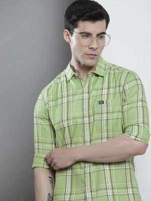 The Indian Garage Co. Men Checkered Casual Green Shirt