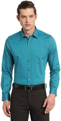 TURTLE Men Solid Formal Blue Shirt