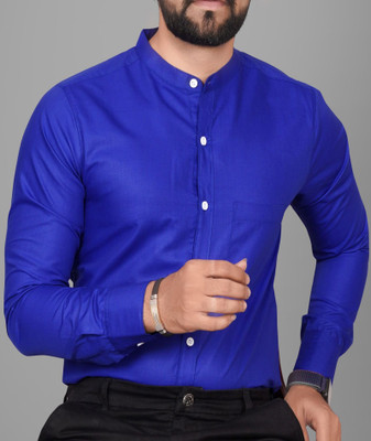 GLOBAL NOMAD Men Solid Casual Blue, Dark Blue Shirt