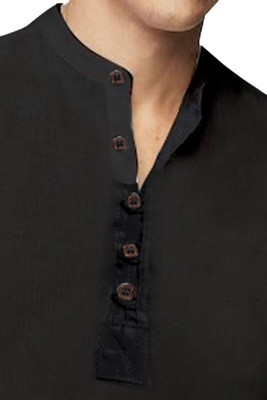 StellLIFEsTYLE Men Solid Casual Black Shirt