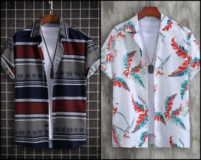 Marmic Fab Men Printed Casual Multicolor Shirt(Pack of 2)
