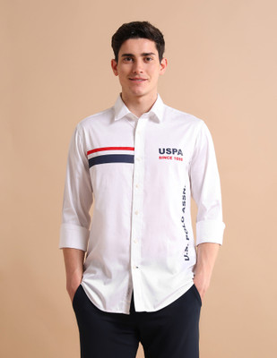 U.S. POLO ASSN. Men Solid Casual White Shirt