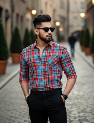 Bloviate Men Embroidered, Dyed/Ombre Casual Multicolor Shirt