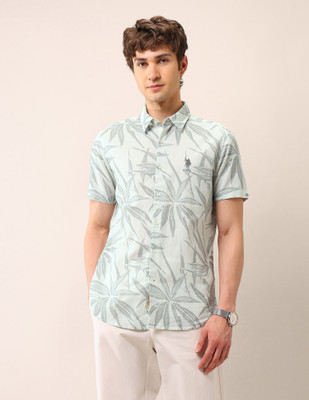 U.S. Polo Assn. Denim Co. Men Printed Casual Grey Shirt