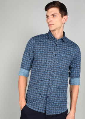 KILLER Men Printed Casual Blue Shirt